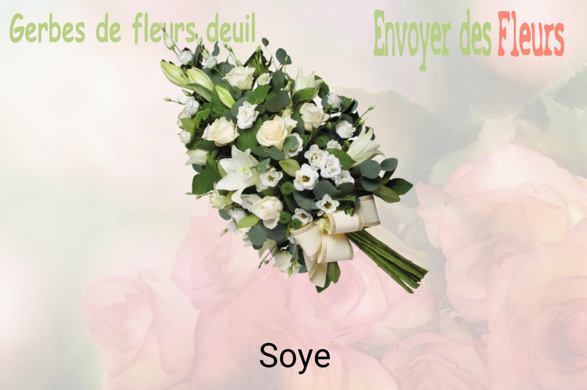 Gerbe de fleurs de deuil livrée à Soye